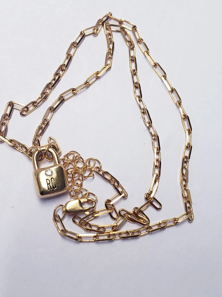 Initial Lock Necklace in Vermeil