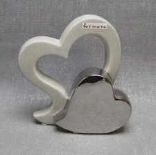 Formano Deko Herz Doppelherz Stone grau steinfarben silber Geschenk Herzen   