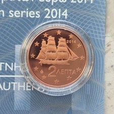 Greece 2014 🔷 Official sealed 🔷 PROOF 2 EURO Cent🔷 Grece GRECIA GRIECHENLAND
