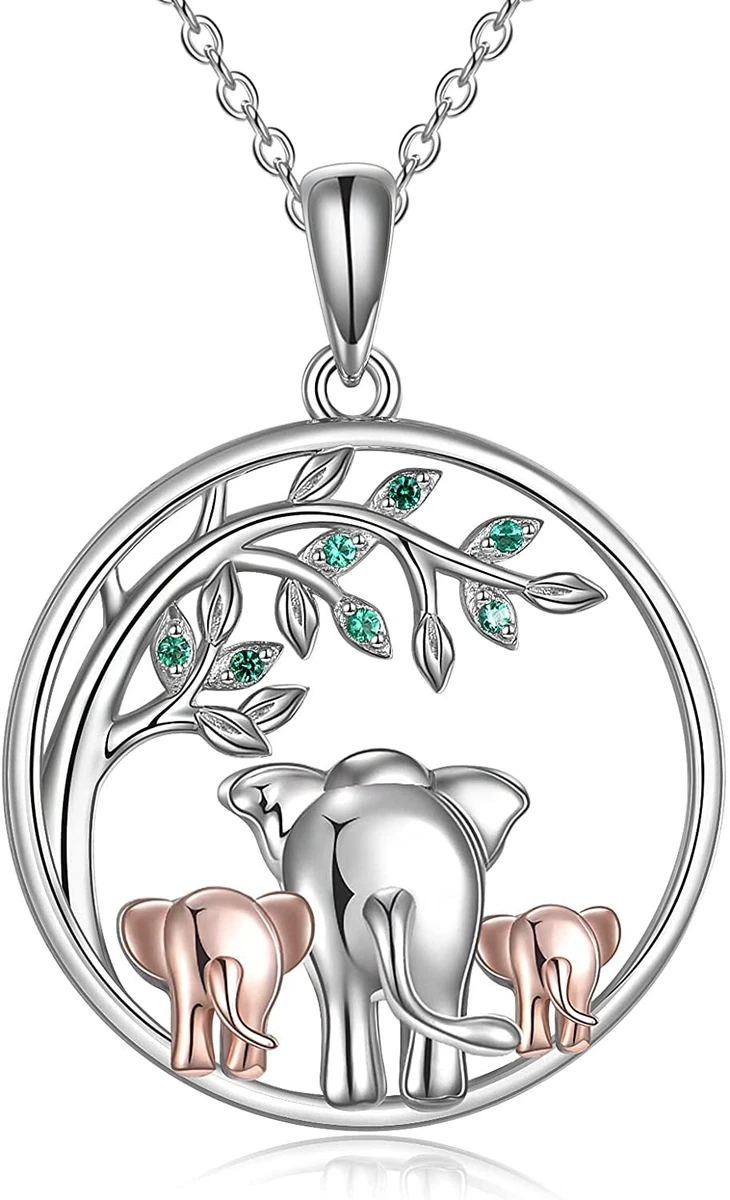 Three elephant best sale necklace