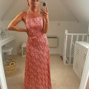 zara printed strappy dress