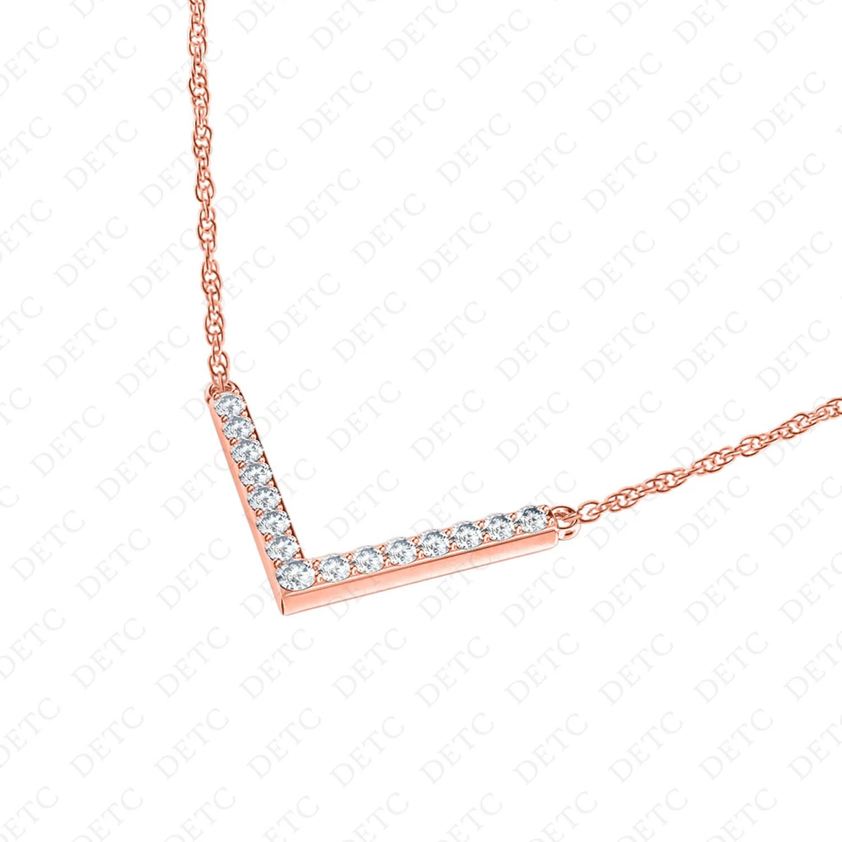 925 Silver Rose Fashionable Simple Classic Dainty V Shaped Pendant