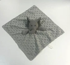 Boritar Gray Elephant Lovey Plush Baby Security Blanket Minky Animal Print Back