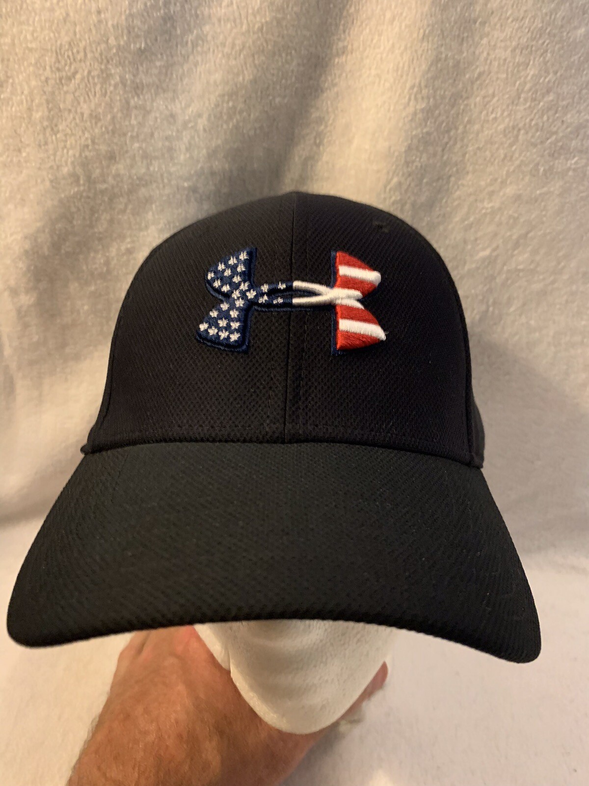 Under Armour Freedom Flex Fit Cap Black Patriotic Size L XL Excellent Condition