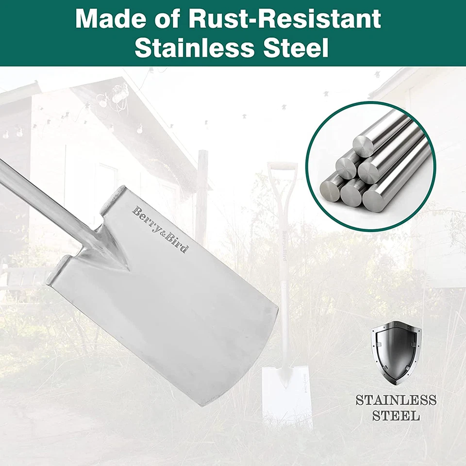 Berry&Bird 2PCS Digging Spade 43" Stainless Steel Garden Border Spade D-Handle - Image 4 of 4