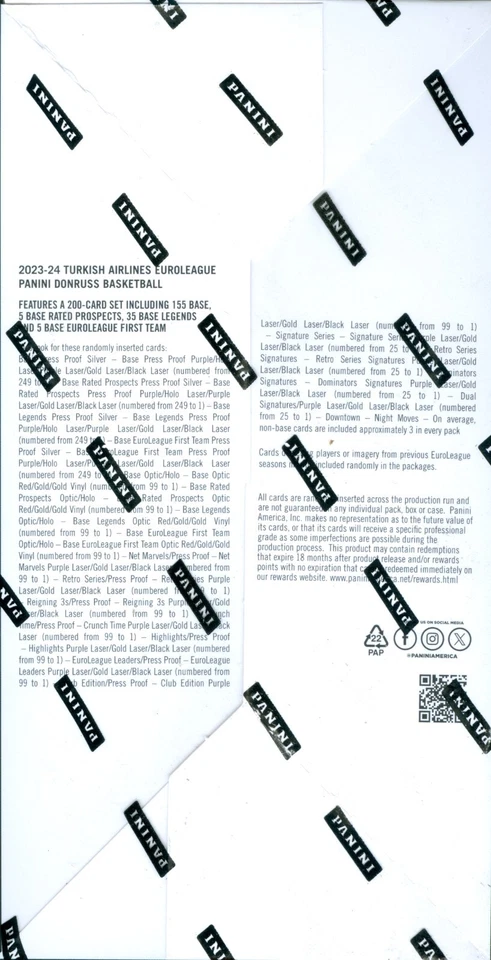 Caixa lacrada de fábrica para hobby Donruss Turkish Airlines EuroLeague basquete 2023/24 - Imagem 2 de 3