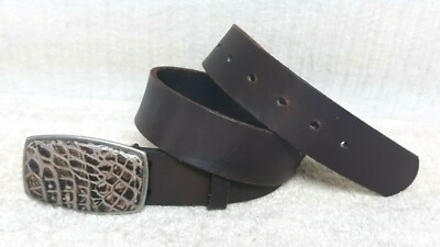 LEVI'S - Men's FASHION BELT - DARK BROWN Leather - CROC PRINT BUCKLE - Size 32