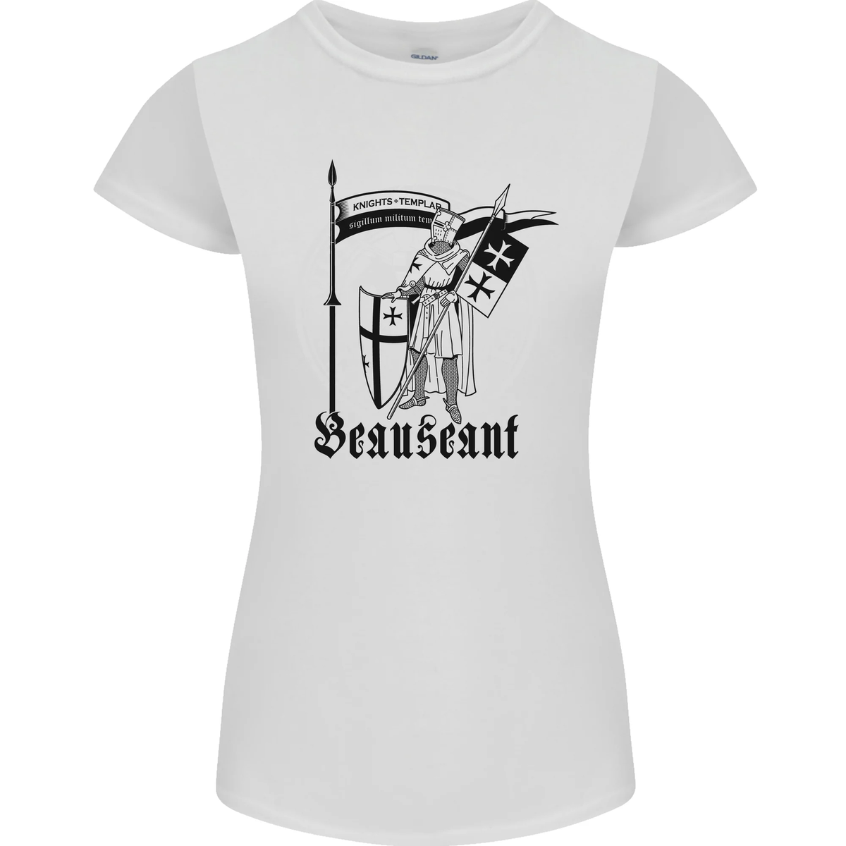T-shirt Homme Chevaliers Templiers Beauseant - Coton Gildan, Coupe Décontractée, Neuf Avec étiquettes