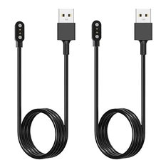Smart Watch Charger Magnetic USB Charging Cable- 2 Pack- Black