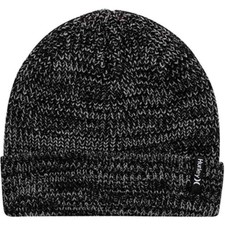 Hurley Men's Cuffed Beanie, Black  Grey Loose Knit Winter Hat, OS