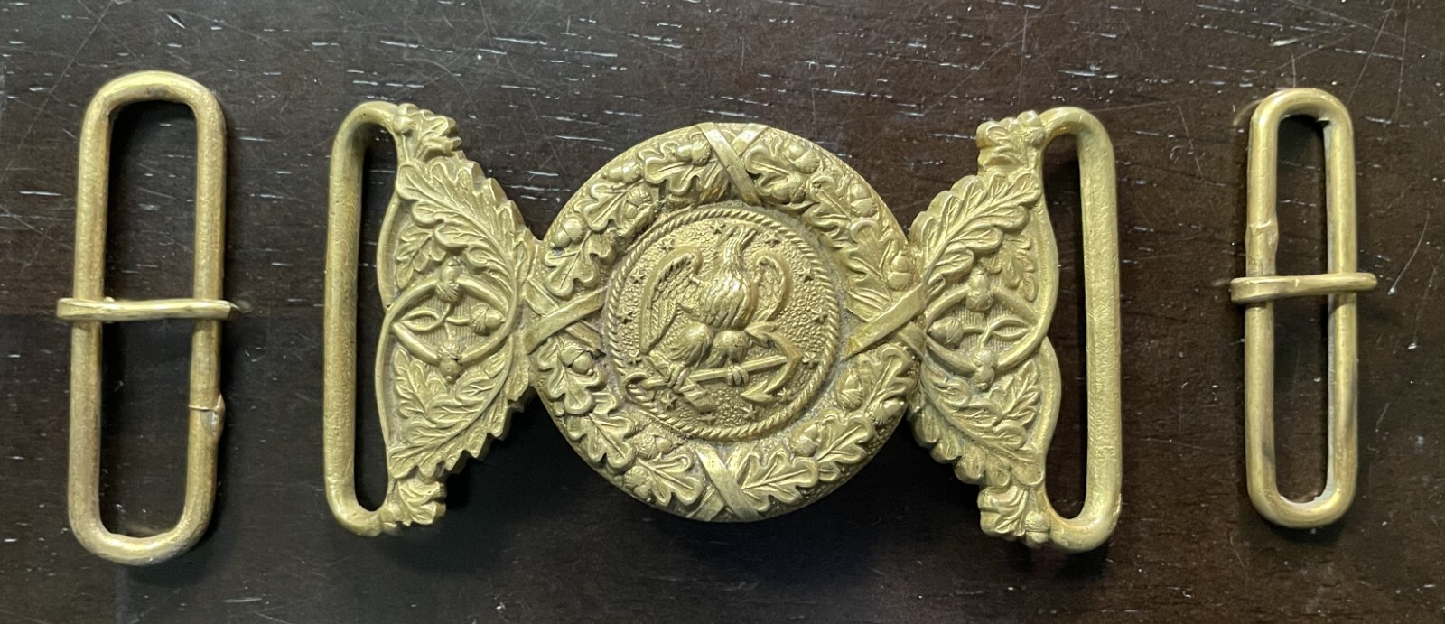 Spanish-American War Period US Navy Officer 2-Part Sword Belt Buckle and Sliders