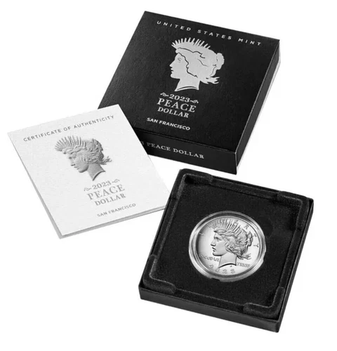 2023 - S Proof Peace Silver Dollar Coin  23XL OGP Box & COA