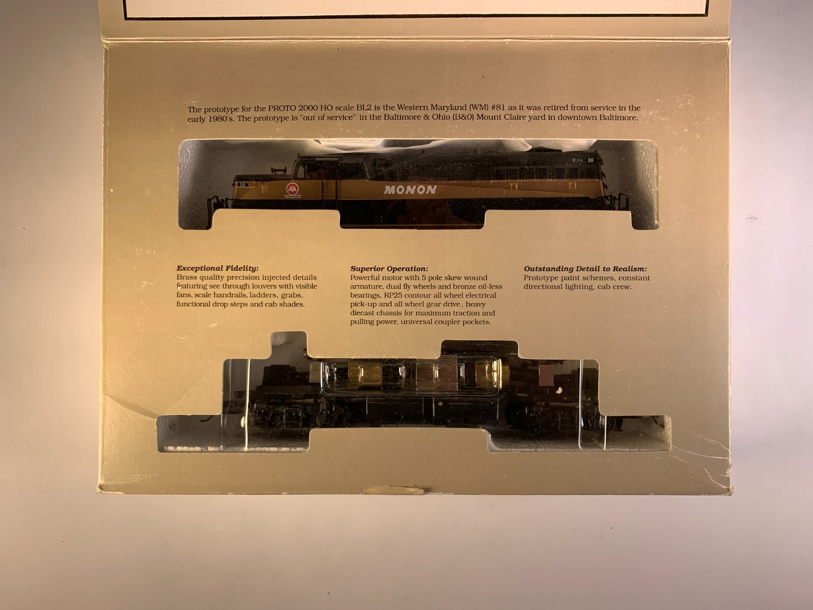 PROTO 2000 HO SCALE 8687, MONON EMD BL2 DIESEL 36, OB eBay