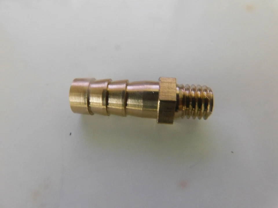 M8 x 1.25 Metric to 8mm Brass Barb Hose Tail Connector