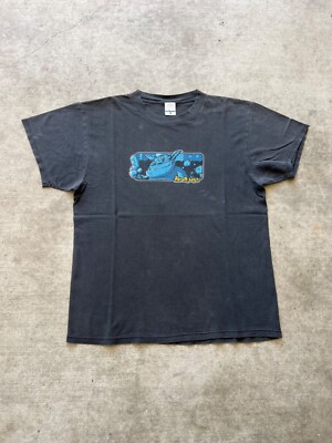 vintage birdhouse skateboards t shirt faded black size large 22x28