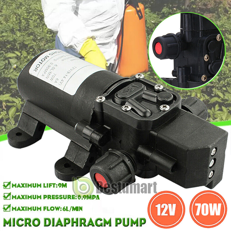 Casa rodante 130 PSI 70 W barco marino 12 V CC demanda diafragma de agua dulce bomba autocebante