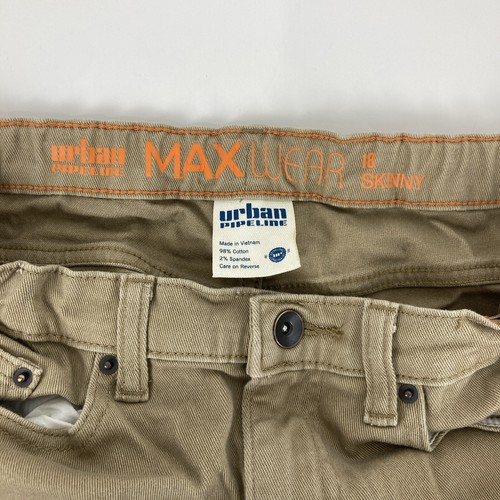 Urban Pipeline Boy Size 18 Max Wear Khaki Skinny Straight Adjustable Waist Pants - Picture 3 of 5
