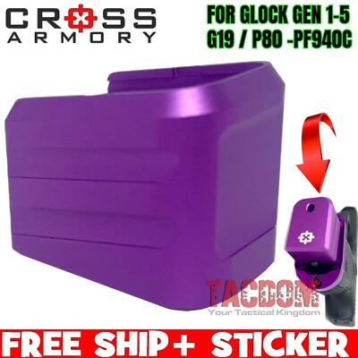 Cross Armory ANDZ PURPLE +0 Grip Extension Pad plate Magazine for GL0CK 19 23 32