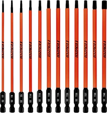 12Pcs Long Torx Bit Set 6-Inch 152Mm T7 to T40 Magnetic Security Tamper Proof