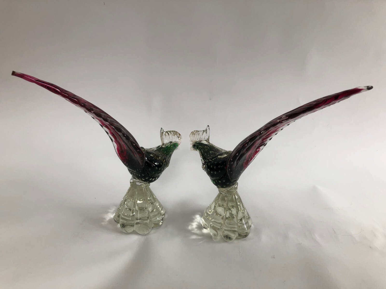 Murano Glass Pheasant Pair of Large Vintage Birds. 28cm eBay