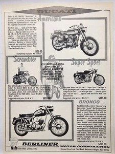 1960 Ducati Americano Scrambler Super Sport Bronco Motorcycle Print Ad Man Cave