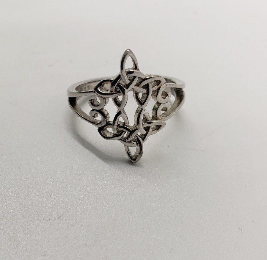 Solid 925 Sterling Silver Celtic Knot Stacking Ri… - image 2