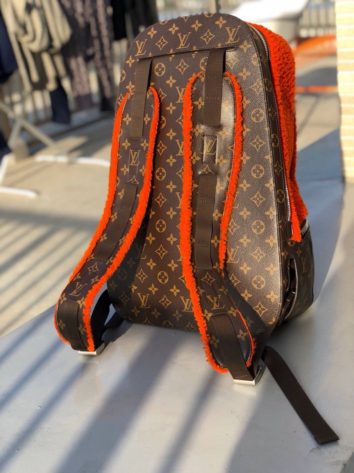 LOUIS VUITTON Marc Newson Collaboration Celebrating Backpack  Monogram/Mouton