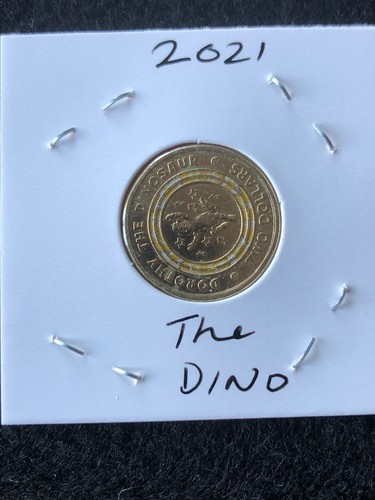 2021 $2 THE DINO COLOUR COIN CIRC - Picture 3 of 4