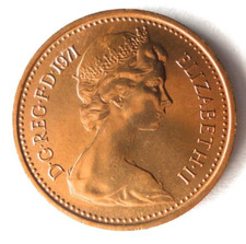 1971 GREAT BRITAIN 1/2 PENCE - AU/UNC - Great Coin - Free Ship - Bin #LC 88