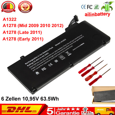 A1278 A1322 Akku für Apple MacBook Pro 13'' Mid 2009 2010 2012 Early/Late 2011
