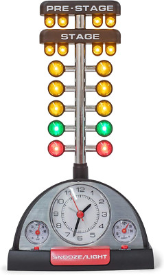 Drag Racing Christmas Tree Lighted Thermometer Sound Tabletop Alarm Clock