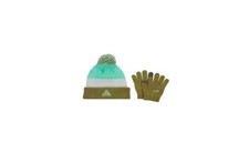 Nike ACG Big Kids Boys Girls Cuffed Pom Pom Beanie/Gloves Set Green Gray Rare