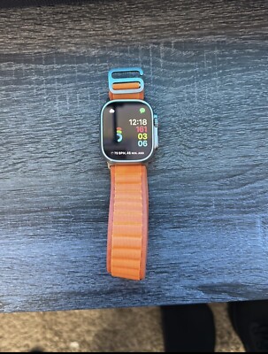 Apple Watch Ultra 49mm Titanium Case with Orange Alpine Loop, Medium (GPS +...