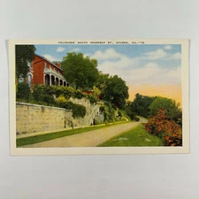 Postcard Illinois Galena IL Palisade South Prospect Street 1940s Linen Unposted 