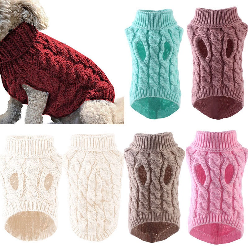 Pet Sweaters Twist Knit Sweaters Warm Pullover Clothes Dog Clothes Pet Supplies - Image 2 of 4