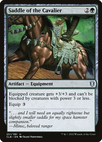 MTG-4x-Near Mint, English-Saddle of the Cavalier - Foil-Commander Legends:  Battl | eBay
