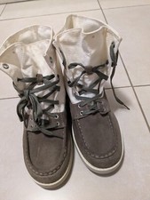 TIMBERLAND BEIGE LEATHER DECK BOOTS UK 5 SHOES BOAT  