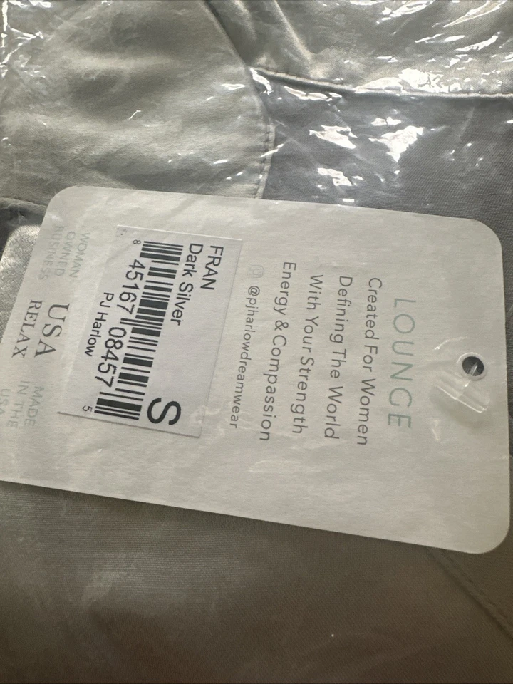 Top de satén PJ Harlow Fran con cuello plateado oscuro pequeño nuevo con etiquetas Foto 3 de 3