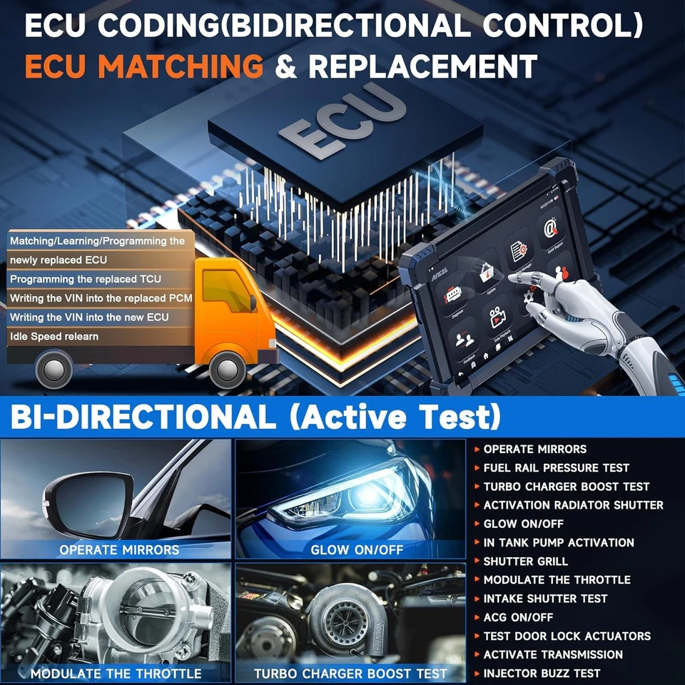 ANCEL X7 HD Diesel Heavy Duty Truck Scanner Diagnostic Tool DPF Regeneration  - Image 2 of 4