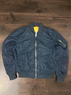 Alpha Industries Vintage MA-1 Bomber Flight Jacket Black - Size XS - Made In USA
