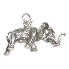 Elefante con ciondolo in argento sterling a testa mobile .925 x 1 Elefanti!