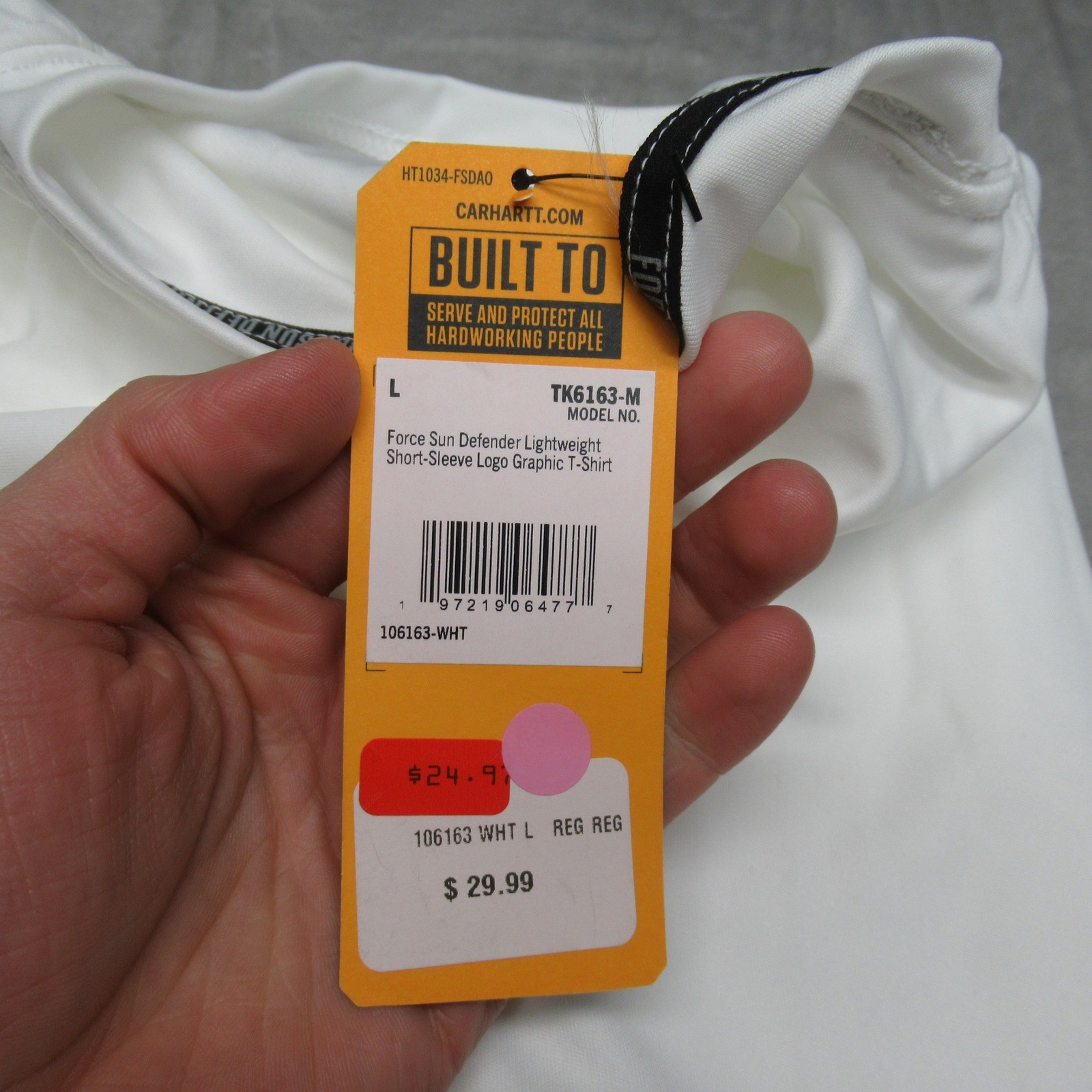 Carhartt Shirt Mens Large White Force Sun Defender Short Sleeve Relaxed $30 NEW thumbnail 5