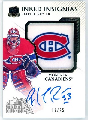 Patrick Roy 2019-20 Upper Deck The Cup Inked Insignias Patch Auto Card 17/25