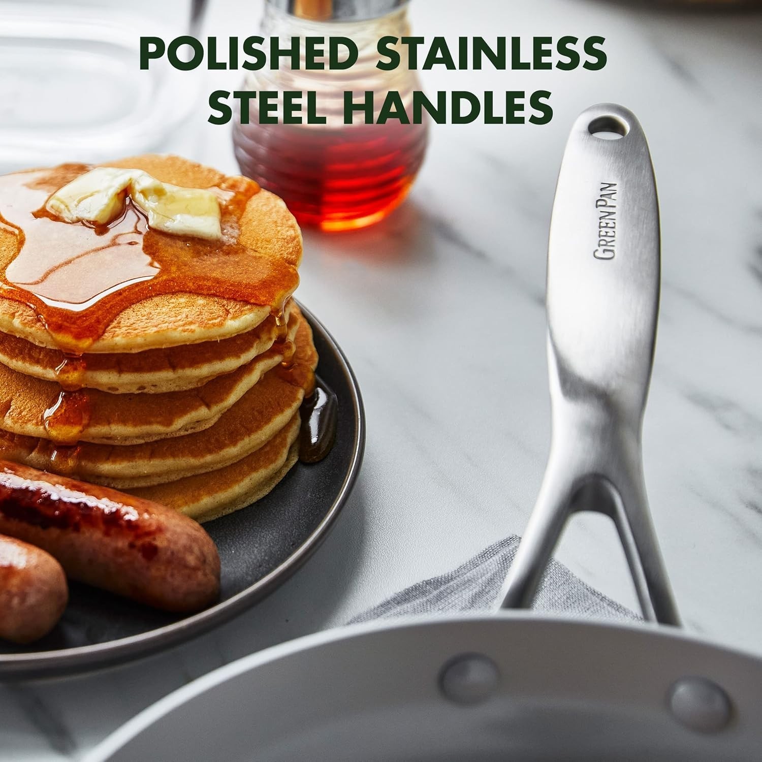 GreenPan Venice Pro Nonstick Ceramic Frying Pan Skillet Set, 8 and 10 Inch - New