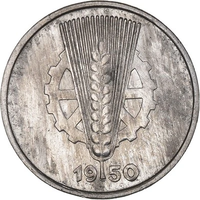 [#1030612] Münze, GERMAN-DEMOCRATIC REPUBLIC, 5 Pfennig, 1950, Berlin, S+, Alumi - Bild 1 von 2