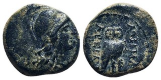 PERGAME bronze ATHENA GUERRIERE et CHOUETTE DE FACE