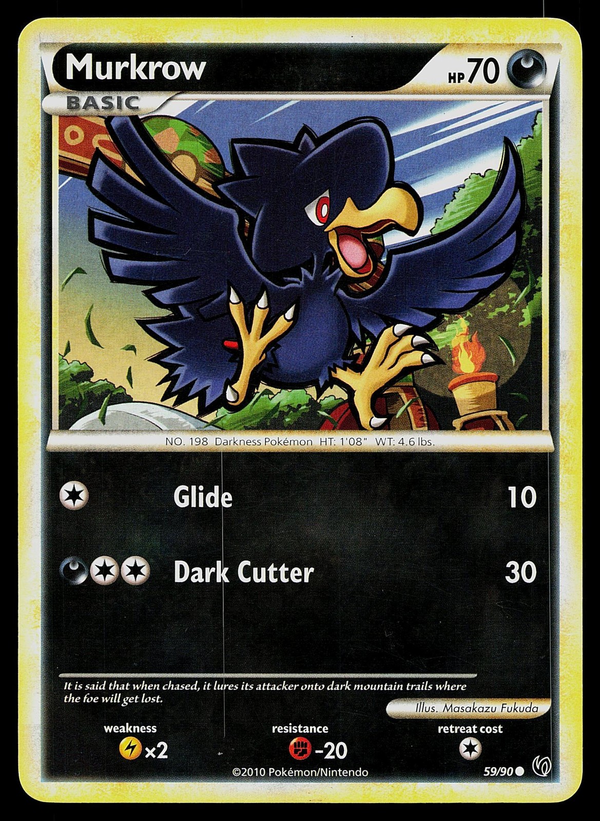Pokemon Card HGSS Undaunted Murkrow 59/90 Common
