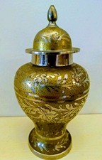 Oriental Potiche Vases In Gold And Silver Metal