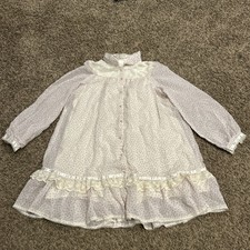 Gunne Sax By Jessica Girls Prairie Dress Pink Floral Ruffle Button Up B29