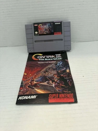 Contra III 3: The Alien Wars W/Manual (Super Nintendo SNES, 1992)
